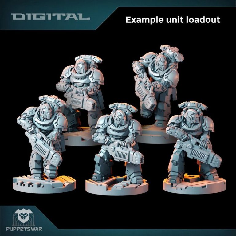 Puppetswar迷你模型 Prime Strikers战术战士 3D打印角色模型|Puppetswar Miniatures – Prime Strikers Tactical – 3D Print Model