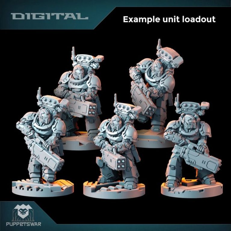 Puppetswar迷你模型 Prime Strikers战术战士 3D打印角色模型|Puppetswar Miniatures – Prime Strikers Tactical – 3D Print Model