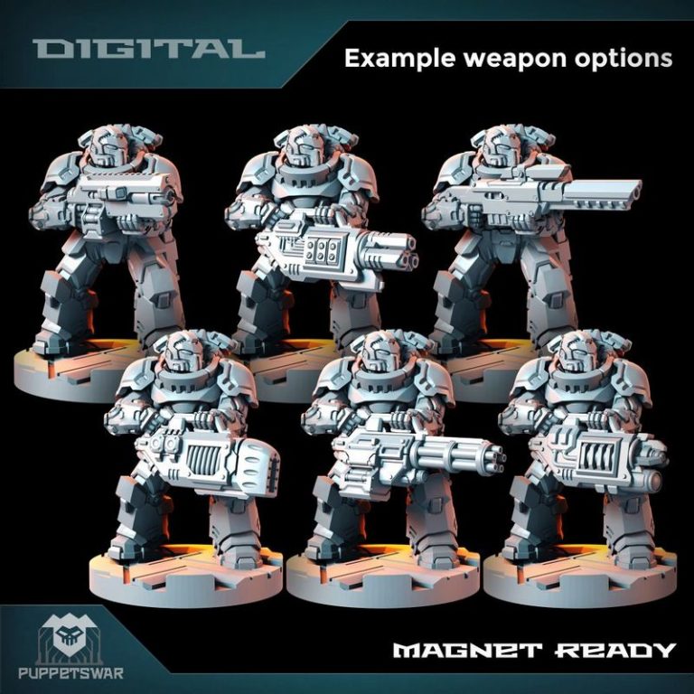 Puppetswar迷你模型 Prime Strikers战术战士 3D打印角色模型|Puppetswar Miniatures – Prime Strikers Tactical – 3D Print Model