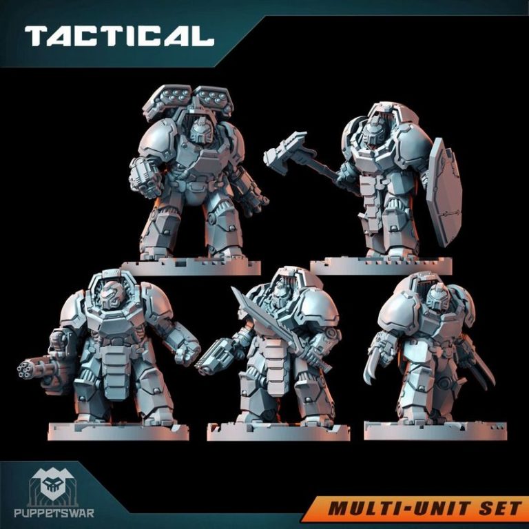 Puppetswar迷你模型：破壁者战术角色3D打印版|Puppetswar Miniatures – Breachers Tactical – 3D Print Model