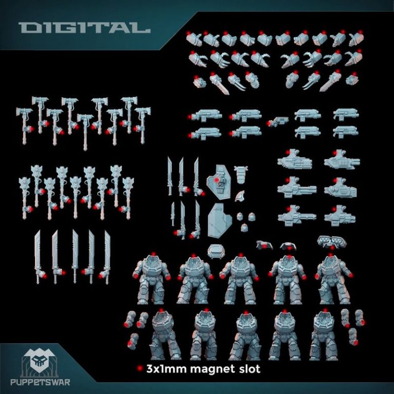 Puppetswar迷你模型：破壁者战术角色3D打印版|Puppetswar Miniatures – Breachers Tactical – 3D Print Model