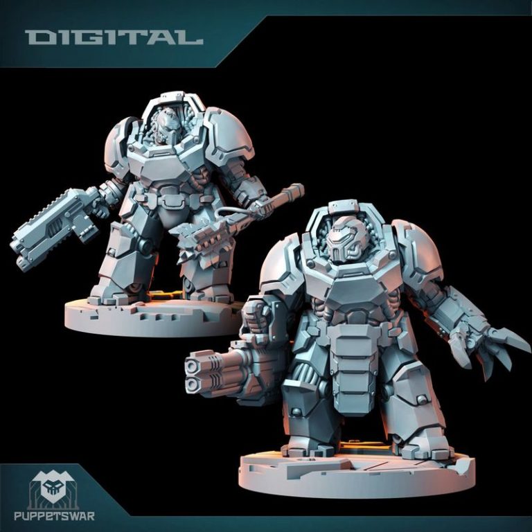 Puppetswar迷你模型：破壁者战术角色3D打印版|Puppetswar Miniatures – Breachers Tactical – 3D Print Model