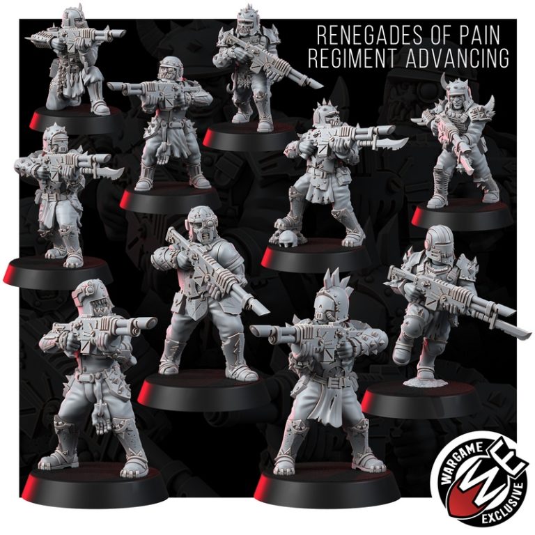 痛感叛逆者——军团推进——3D打印模型|Renegade of Pain – Regiment Advancing – 3D Print Model