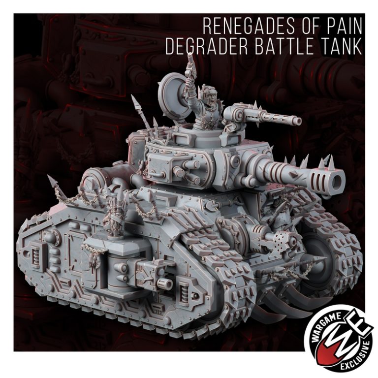 痛烈叛逆者——毁灭战车 3D打印模型|Renegade of Pain – Degrader Battle Tank – 3D Print Model