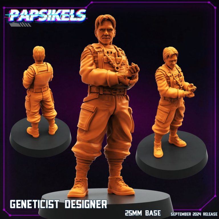 Papsikels迷你模型系列——2024年9月赛博朋克风3D打印角色模型|Papsikels Miniatures – September 2024 – Cyberpunk – 3D Print Model