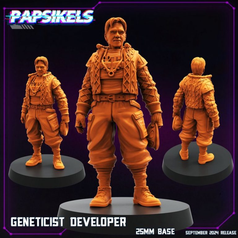 Papsikels迷你模型系列——2024年9月赛博朋克风3D打印角色模型|Papsikels Miniatures – September 2024 – Cyberpunk – 3D Print Model