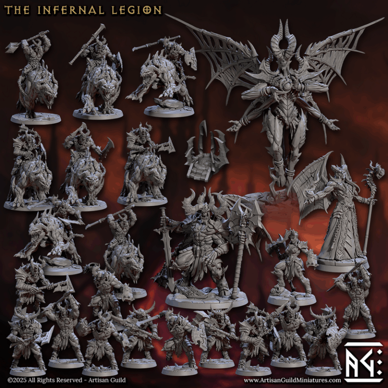 手工工匠协会 - 炼狱军团 - 3D打印模型套装|Artisan Guild – Infernal Legion Complete Set – 3D Print Model