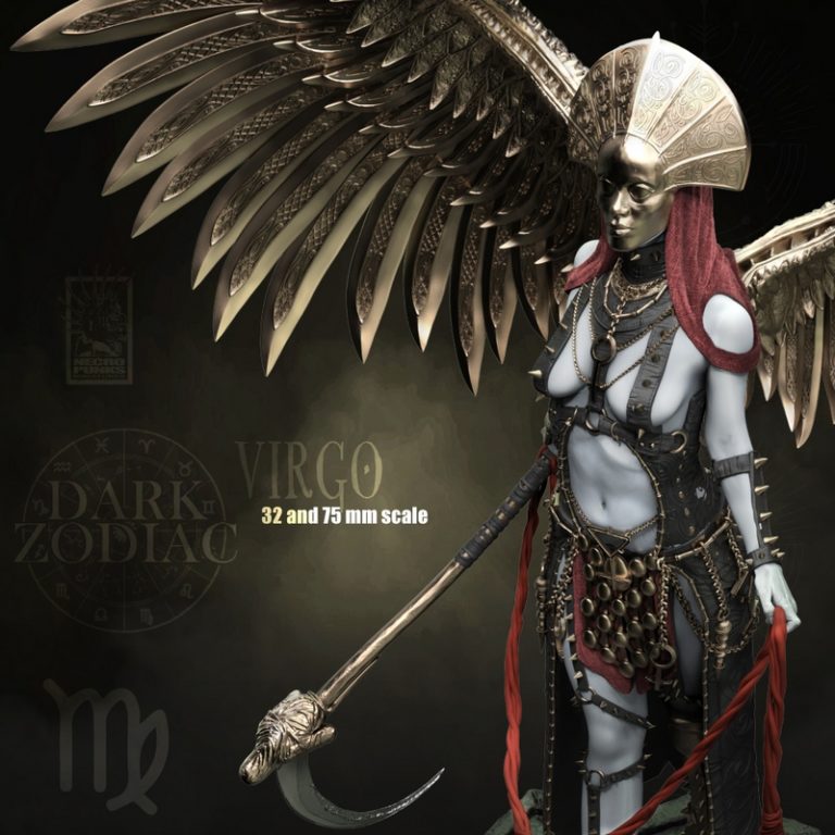 Necropunks星象系列——处女座3D打印迷你模型|Necropunks Miniatures – VIRGO – 3D Print Model