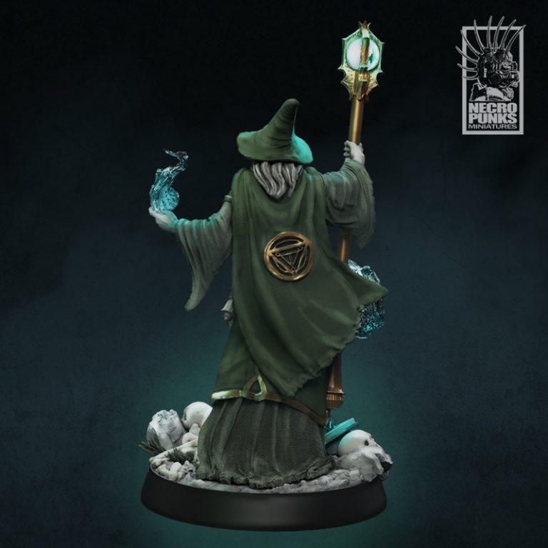 Necropunks英雄法师3D打印模型|Necropunks Miniatures – HERO MAGE – 3D Print Model