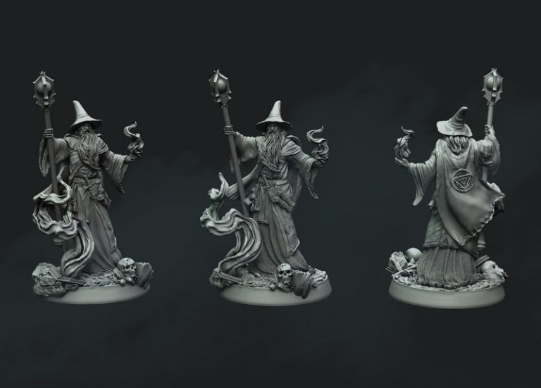 Necropunks英雄法师3D打印模型|Necropunks Miniatures – HERO MAGE – 3D Print Model