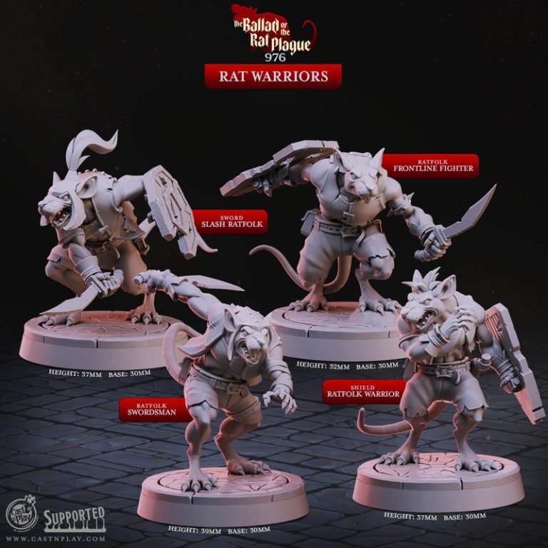 鼠疫之歌——3D打印模型集|Cast n Play – The Ballad of the Rat Plague Set – 3D Print Model