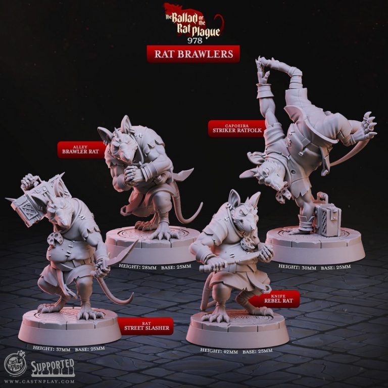 鼠疫之歌——3D打印模型集|Cast n Play – The Ballad of the Rat Plague Set – 3D Print Model
