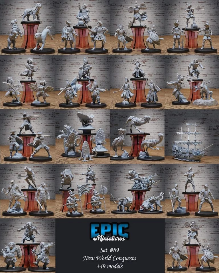 史诗迷你模型——新世界征服套装 3D打印模型|Epic Miniatures – New World Conquest Set – 3D Print Model