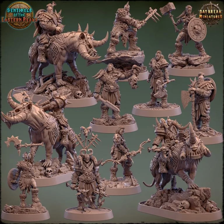 东方群峰守卫者——3D打印模型完整套装|Daybreak Miniatures – Sentinels of the Eastern Peaks – Complete Pack – 3D Print Model