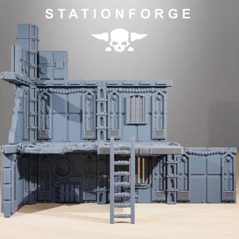 Station Forge 3D打印场景模型|Station Forge – Scavenger Factory Terrain Kit – 3D Print Model