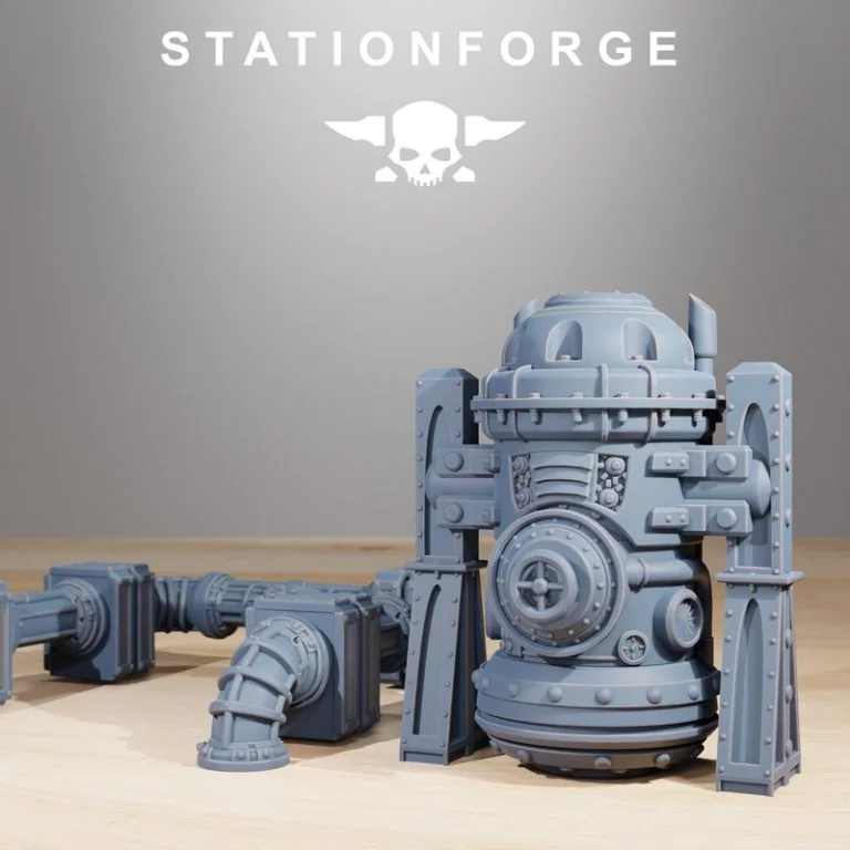 Station Forge 3D打印场景模型|Station Forge – Scavenger Factory Terrain Kit – 3D Print Model