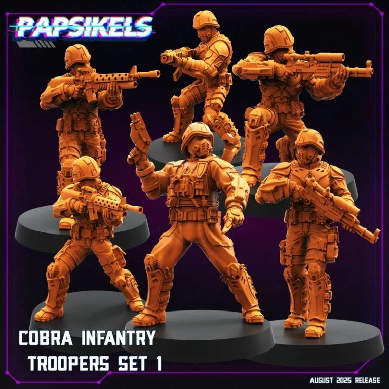 Papsikels迷你模型｜2025年赛博朋克部落系列｜3D打印可玩角色|Papsikels Miniatures – August 2025 Tribes – Cyberpunk Release – 3D Print Model