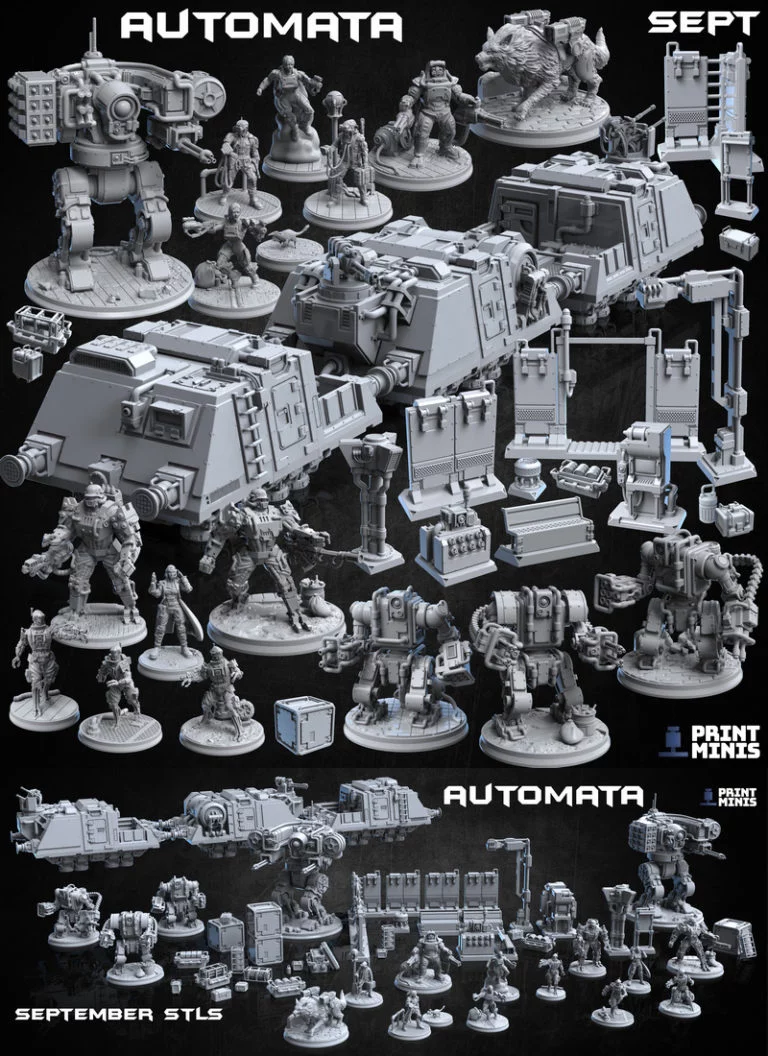 Print Minis – Automata – 3D打印模型  
中文标题：自动机3D打印模型|Print Minis – Automata – 3D Print Model