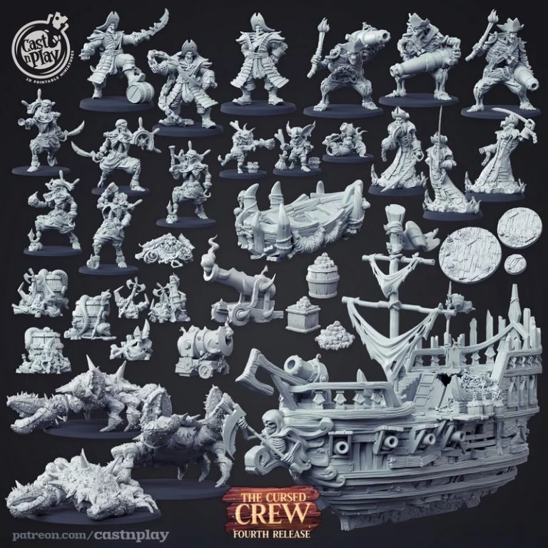 Cast N Play – The Cursed Crew – 3D打印模型  
中文标题： cursed crew 3D打印模型|Cast N Play – The Cursed Crew – 3D Print Model