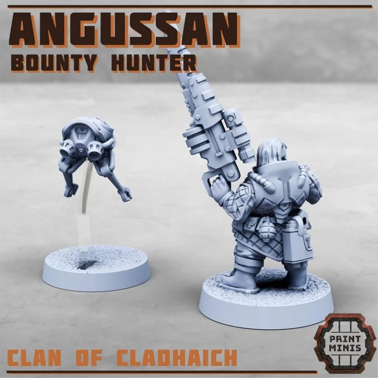 安格萨赏金猎人——克拉迪奇家族——3D打印模型|Angussan Bounty Hunter – Clan of Cladhaich – 3D Print Model