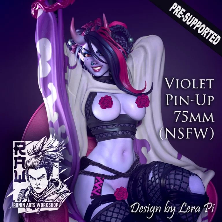 紫罗兰式复古少女 3D打印模型|Violet Pin Up NSFW – 3D Print Model