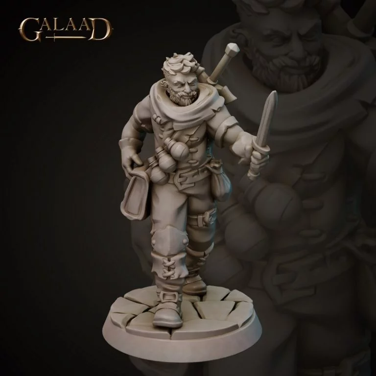 Galaad迷你模型：盗贼小队与囚犯3D打印模型|Galaad Miniatures – Bandits Crew and Prisoners – 3D Print Model