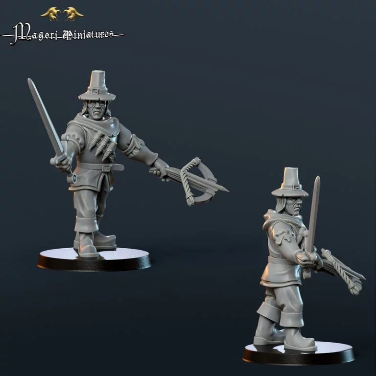 魔格里迷你模型 - 2025年6月 - 狂猎战团第三卷 3D打印模型|Magori Miniatures – June 2025 – Witch Hunter Warband Vol 3 – 3D Print Model