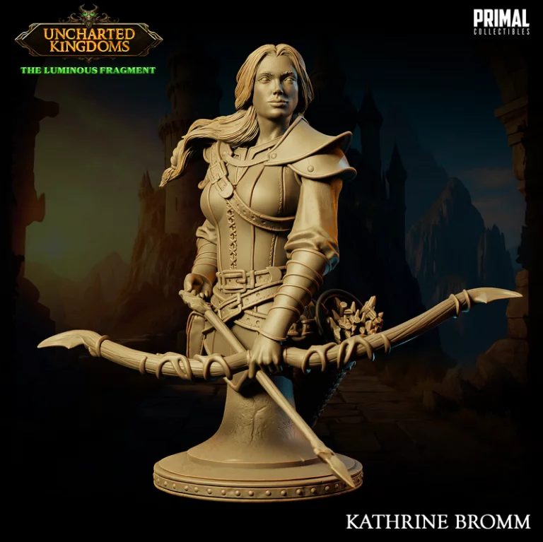 3D打印模型：凯特琳·布罗姆人物雕塑|Fighter – Kathrine Bromm Bust – 3D Print Model