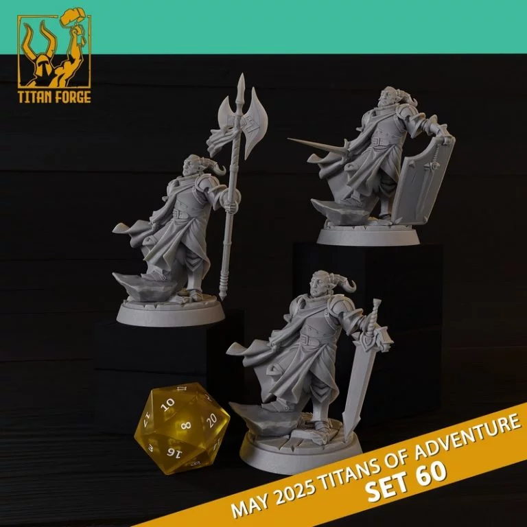 D&D英雄角色套装60款3D打印模型|RPG – DnD Hero Characters – Titans of Adventure Set 60 – 3D Print Model