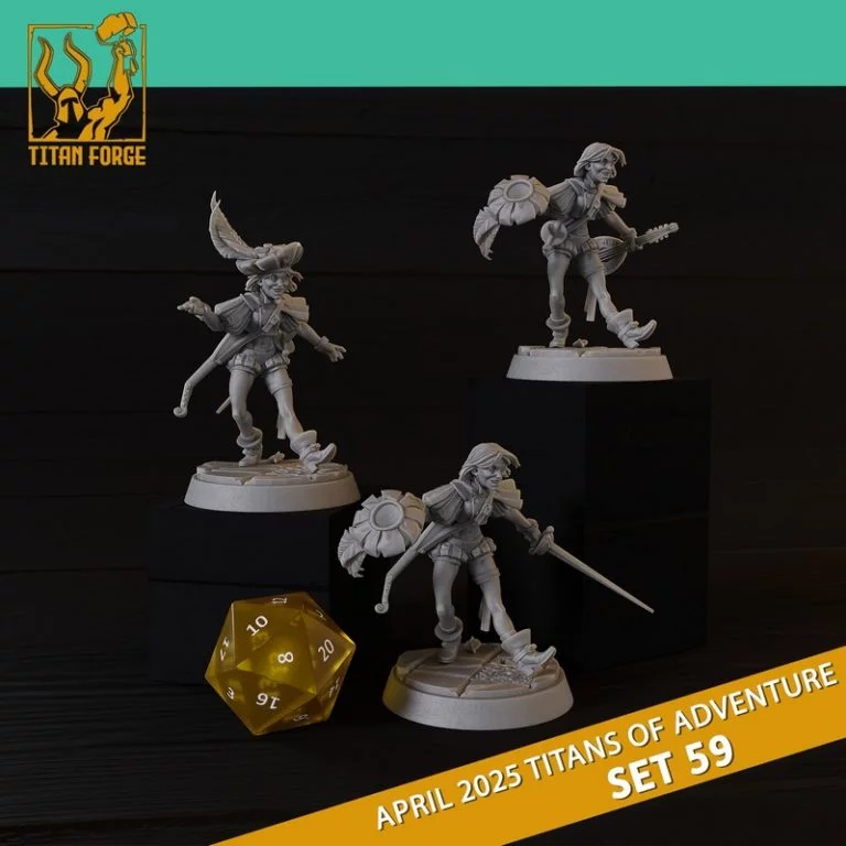 D&D英雄角色套装59——冒险之王3D打印模型|RPG – DnD Hero Characters – Titans of Adventure Set 59 – 3D Print Model