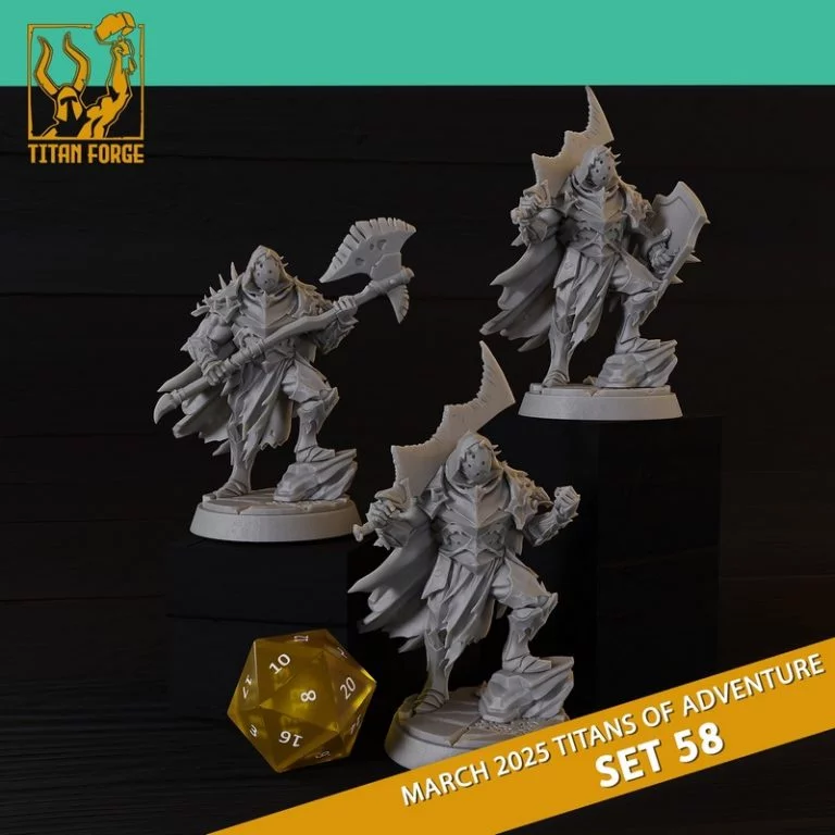 DnD英雄角色套装58：冒险之王3D打印模型|RPG – DnD Hero Characters – Titans of Adventure Set 58 – 3D Print Model