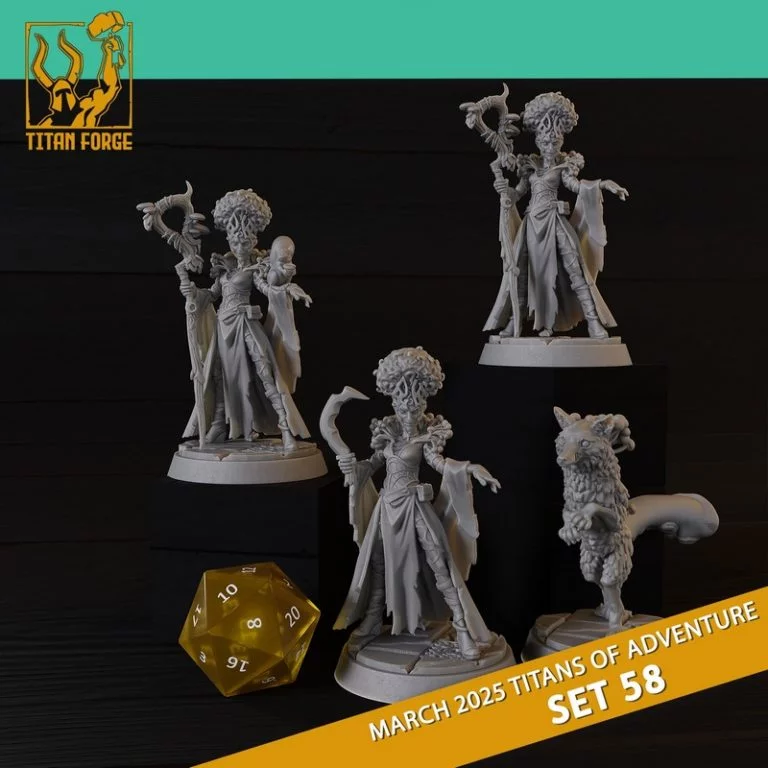 DnD英雄角色套装58：冒险之王3D打印模型|RPG – DnD Hero Characters – Titans of Adventure Set 58 – 3D Print Model