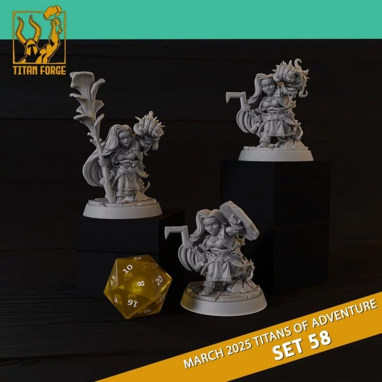 DnD英雄角色套装58：冒险之王3D打印模型|RPG – DnD Hero Characters – Titans of Adventure Set 58 – 3D Print Model