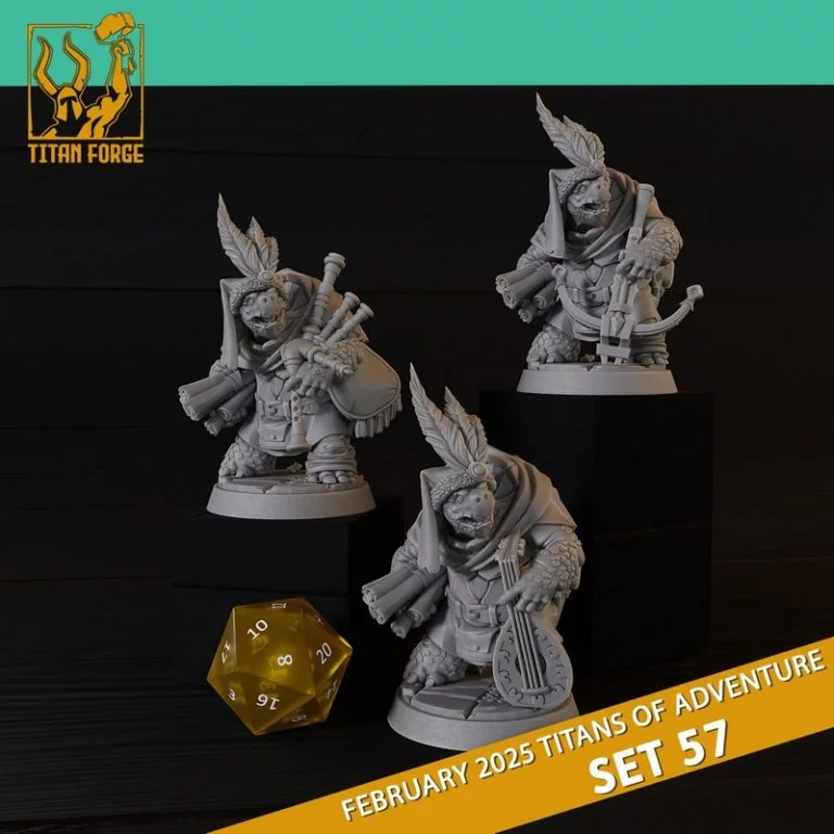DnD英雄角色套装57：冒险巨擘3D打印模型|RPG – DnD Hero Characters – Titans of Adventure Set 57 – 3D Print Model