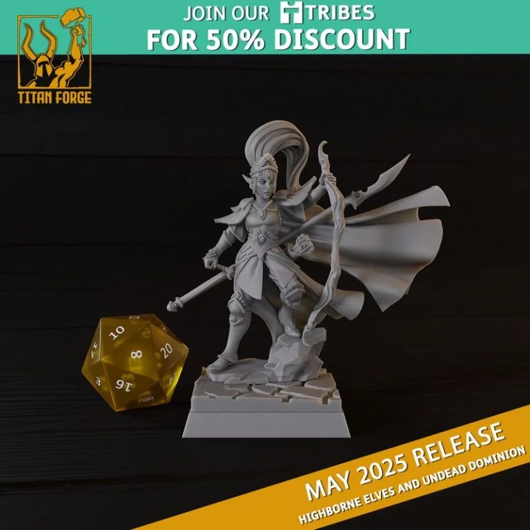 高耸精灵与死灵霸权——3D打印模型|Titan Forge – May 2025 – Highborne Elves and Undead Dominion – 3D Print Model
