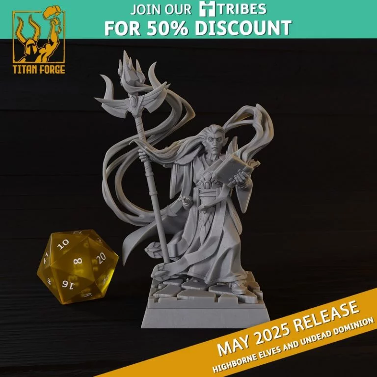 高耸精灵与死灵霸权——3D打印模型|Titan Forge – May 2025 – Highborne Elves and Undead Dominion – 3D Print Model