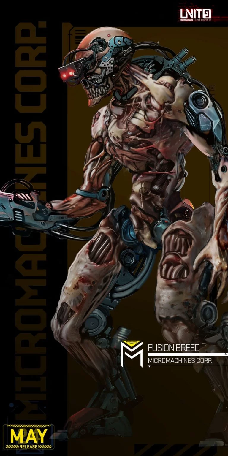 项目融合育种 - 3D打印模型：赛博朋克2077-夜之城角色设计|Unit9 – Project Fusion Breed – 3D Print Model