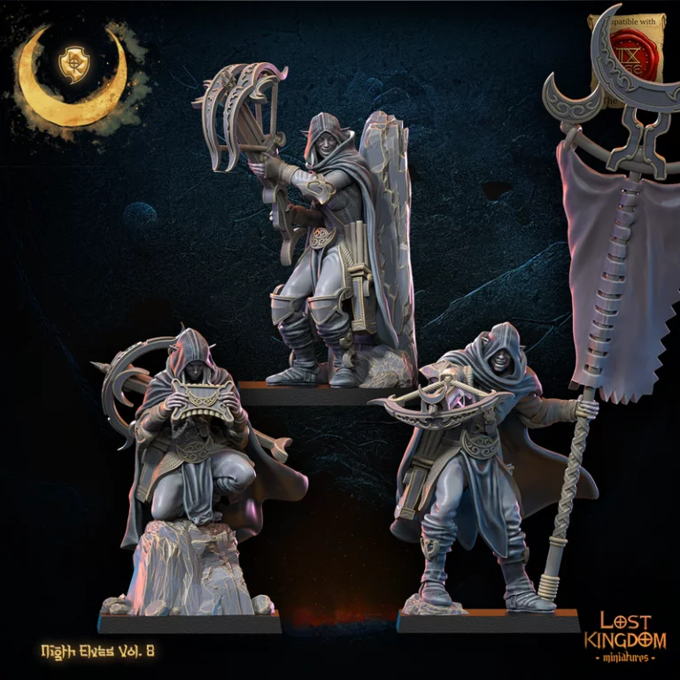 失落王国迷你模型—夜之精灵Vol.8—3D打印角色模型|Lost Kingdom Miniatures – Night Elves Vol.8 – 3D Print Model