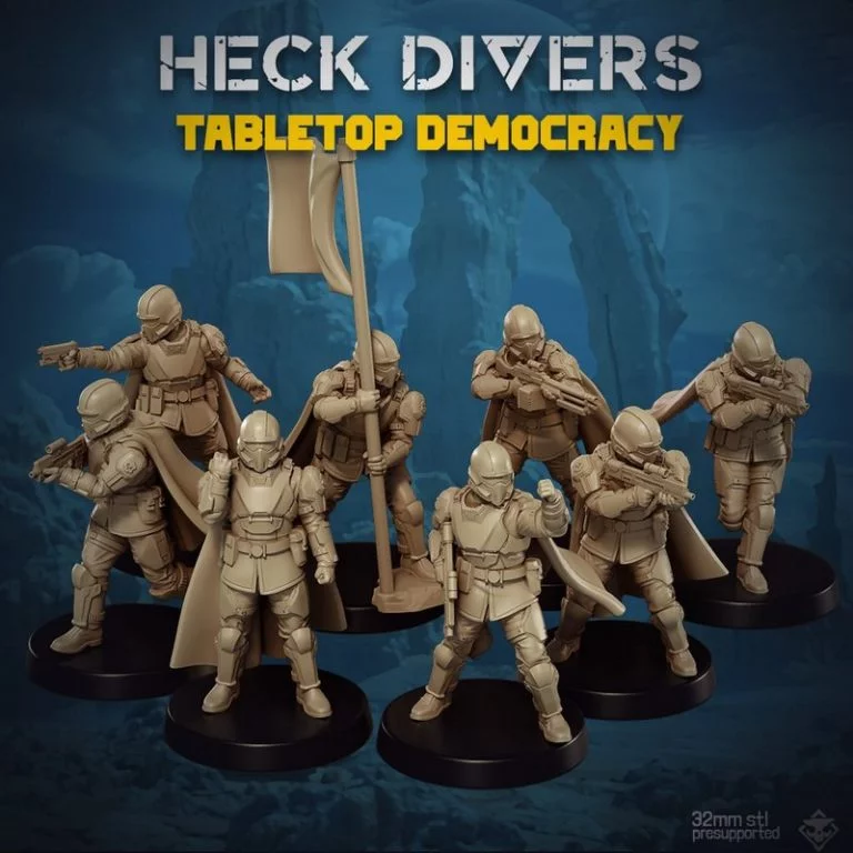 Heck Divers 3D打印模型|Heck Divers Tabletop Democracy – 3D Print Model