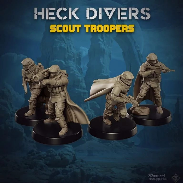 Heck Divers 侦察兵小队 3D打印模型|Heck Divers Scout Troopers – 3D Print Model