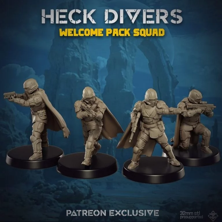Heck Divers 3D打印模型套装|Heck Divers Welcome Pack Squad – 3D Print Model