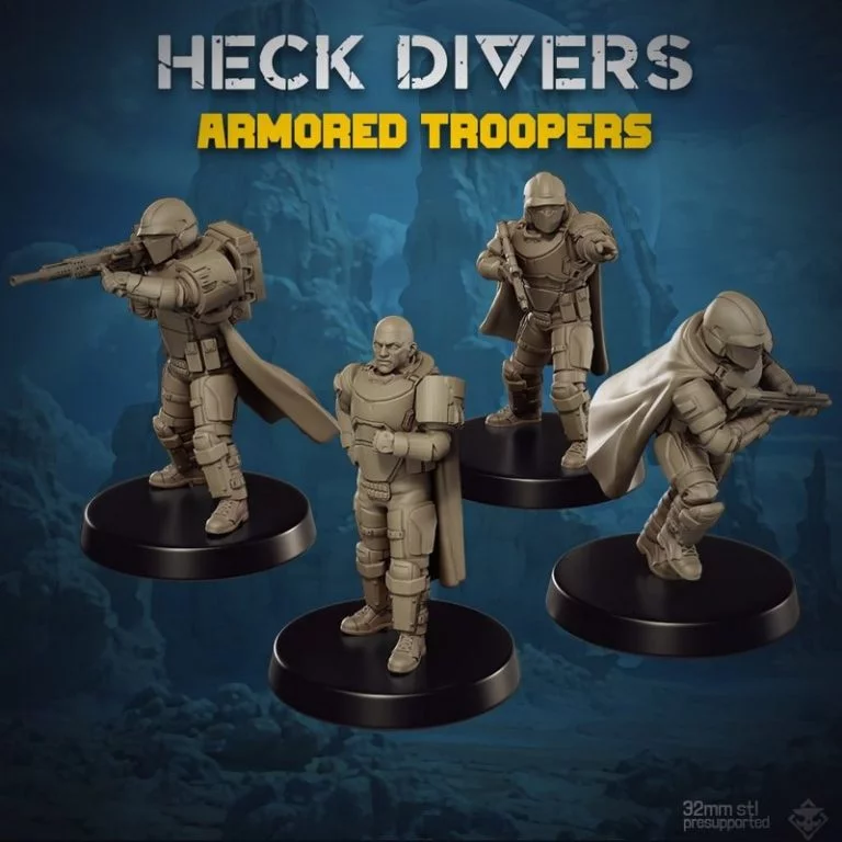 Heck Divers武装战士 3D打印模型|Heck Divers Armored Troopers – 3D Print Model