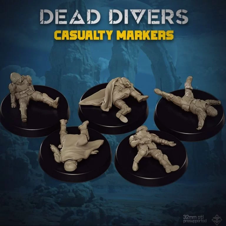 死潜者伤亡标记 3D打印模型|Dead Divers Casualty Markers – 3D Print Model