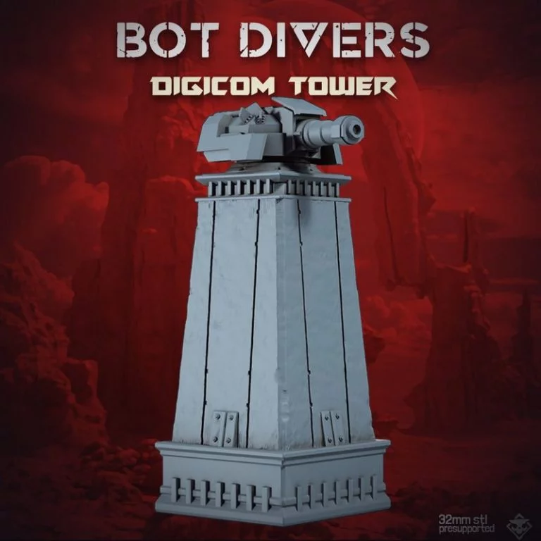 Digicom塔楼 3D打印模型|Bot Divers Digicom Tower – 3D Print Model