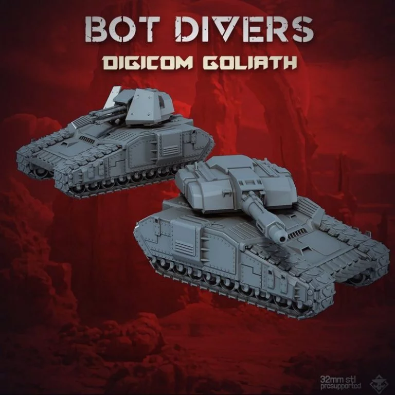 Bot Divers 机器人潜水员 Goliath 3D打印模型|Bot Divers Digicom Goliath – 3D Print Model