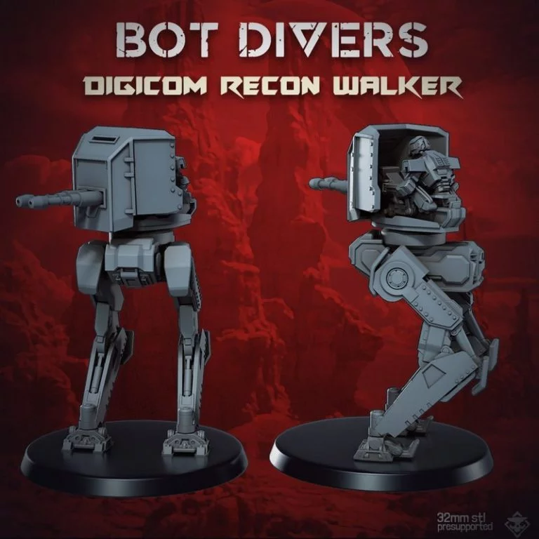 Bot Divers 侦察步行者 3D打印模型|Bot Divers Digicom Recon Walker – 3D Print Model