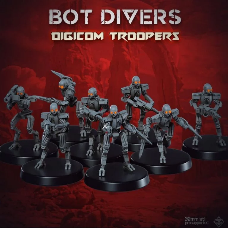 Bot Divers Digicom Troopers 3D打印模型|Bot Divers Digicom Troopers – 3D Print Model