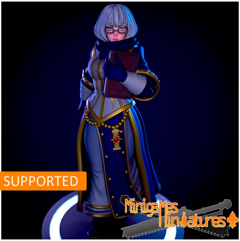太空修女图书馆员动漫3D打印模型|Minigames Miniatures – Space Nun Librarian Anime Figurine – 3D Print Model