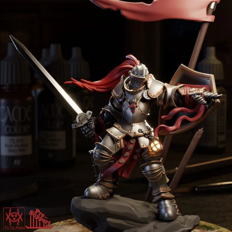 三角鳍工作室 - 冒险者 - 重甲女骑士 - 3D打印模型|Tri Fin Studio – Adventurer – Heavy Armored Female Knight – 3D Print Model