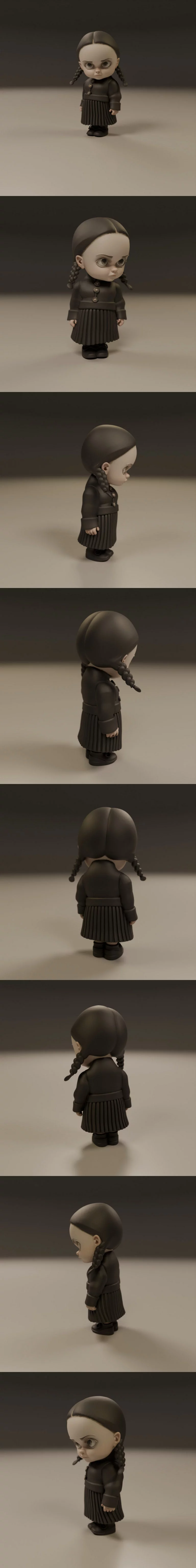 周三加德纳 3D打印模型|Wednesday Addams – 3D Print Model